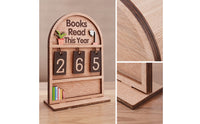 3D Books Read This Year Tracker Sign Layered Wooden Reading Tracker with Tiles Movable Books Read This Year Counter Aesthetic for Readers
