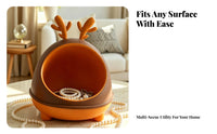 Two-Tone Horn Jewelry Stand Open Front Deer Horn Organizer Decorative Dome Organizer Warm Finish