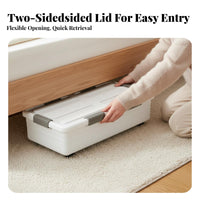 Wheeled Underbed Container Large Capacity Wheeled Under-Bed Box Dust-Proof