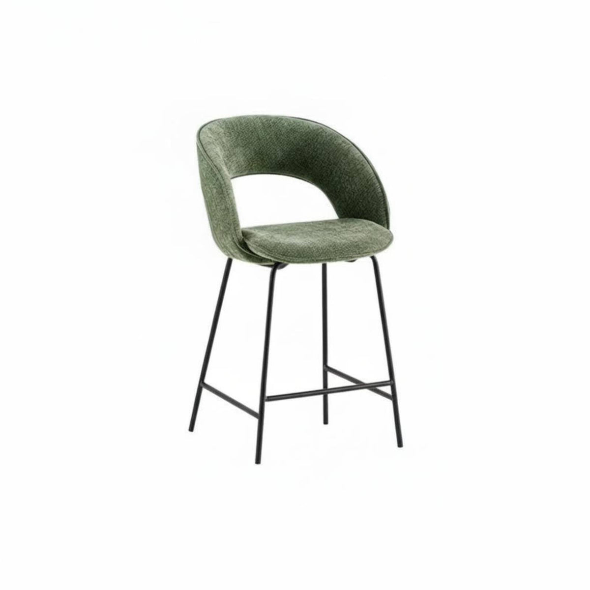 Nordic Design Metal High Stool with rearrest Modern Minimalist design Highrear support Metal Stool Built-in Footrest Counter Chair sturdyDuty for Homeowners, Business Owners, Adults, Home Bar, Kitchen, Cafe, Restaurant