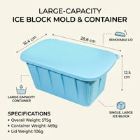 Baby Food and Ice Bath Freezer Tray with Food Grade Silicone, Large Square Ice Tray for Cold Plunge, Pack of 3 Reusable Blocks, Easy Release