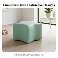 Cute Celestial Design Star and Moon Shaped Soft Chair Playful Aesthetic child's Low Seat Sturdy Construction kids' Furniture for Preschoolers, Toddlers, Educators, Kindergarten, Daycare Center, Classroom, Bedroom