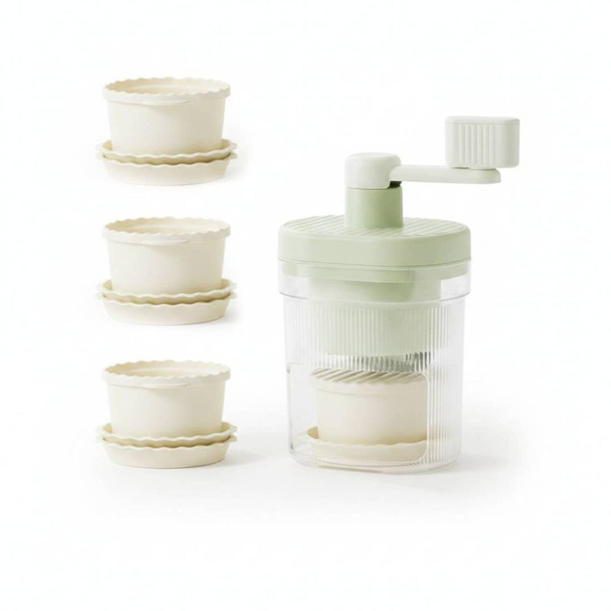 Transparent Body Manual Ice Shaver Tabletop Shaved Ice Maker Compact Snow Cone Maker Ridged Design