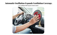 Strong Airflow 12V Car Fan 360° Rotatable 6 Inch Mini Cooling Fan 180° Adjustable for Tricycle Operators, Truckers, Truck, Golf Cart, Travel