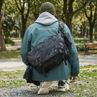 Shoulder Bag and Crossbody Bag Men for Daily Use, Large Capacity Polyester Chest Bag with 13-inch Laptop Compartment, Travel Bag, 45*19*23 cm