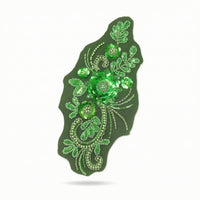 Embroidered Applique Floral Beaded Applique Mesh Ornament with Beads Decorative Trim 3D for Dressmakers, Necklines