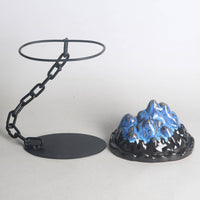 Iron Chain Ceramic Hanging Planter Glossy Tabletop Planter Display Textured Ceramic Hanging Pot Black