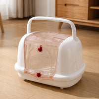 Cat Carrier Hard Sided Pet Travel Carrier PP Material Pet Transport Box with Slotted Sides, Cat Travel Box for Transport