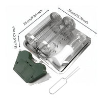 Electric Barbecue Grill Cage drips Tray Rotating BBQ Basket Rust-Resistant for Tabletop