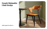 High-Density Foam Cushion Upholstered Dining Chair Sturdy Frame Hollow Back Kitchen Chair Carbon Steel Legs Home Furniture Wide Seat for Restaurant Owners, Interior Designers, Homeowners, Hotel, Cafe, Living Room