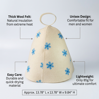Wool Sauna Hat for Spa Visit, Heat Insulation Steam Room Headwear, Sauna Cap for Comfort, Vaporarium Hat for Heat Relaxation, Sauna Hat for Men Women
