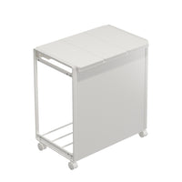 Three-Compartment Covered Trash Sorting Rack with Wheels, Indoor/Outdoor Garbage Bag Holder