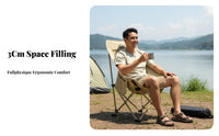 Padded High-Back Camp Chair Quick Fold Design Collapsible High-Back Chair Lightweight Camping Seat Long-Lasting for Beachgoers, Backpackers, Fishing, Picnic, Hiking, Backyard