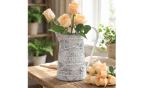 Vintage Floral Watering Can Distressed Finish Rustic Iron Watering Can Easy to Home Decor