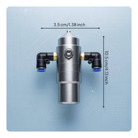 Resistant Air Atomizing Spray Nozzle Long-Lasting Construction Two-Fluid Misting Nozzle Adjustable Flow Stainless Steel Misting Head Wide Coverage for Corrugated Cardboard Production, Dust Suppression