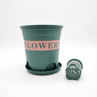 Tree Planters and Flower Planters Outdoor, Heavy Duty Green Plant Pot with Optional Saucer, Round Tapered Pot for Garden Trees and Plants