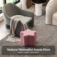 Soft and Comfortable Star-Shaped Pouf Thickly Padded Small Stool Multi-Functional Floor Seating Stable Structure for Toddlers, Families, Living Room, Playroom, Entryway, Nursery