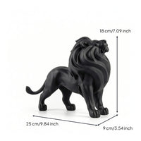 Lion Statue with Crown Ebony Lion Sculpture Tabletop for Homeowners, Art Collectors