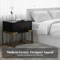 Single-Drawer Cabinet with Open Shelf Modern Design Nightstand Minimalist design Bedside Table for Homeowners, Apartment Dwellers, Guest Room