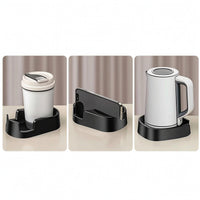 Two-compartmentSlot Car Kettle Base with Cup Holder Secure Vehicle Cup Holder Base Glossy Oversized for Truck Drivers