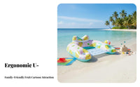 With Backrest U-Shaped Pool Buoy Thickened PVC Strawberry Pool Buoy Fruit Print for Swimmers, Teenagers, Beach, Summer Vacation, Ocean