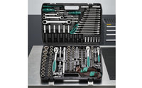 175 Pieces Chrome Vanadium Steel Automotive Socket Tool Kit 72-Tooth Mechanic Socket Set Molded Compartments Ratchet Wrench Set Hard Case for Mechanics, Auto Repair Shop, Garage