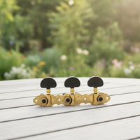 Classical Guitar Tuners Three-on-a-Strip Guitar Tuning Machines Tuning Pegs with Buttons 1:15 Gear Ratio for Guitarists