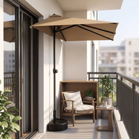 Side Umbrella Crank-Open Cantilever Umbrella Blocking for Terrace, Balcony