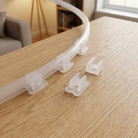 1-Year Warranty Flexible LED Strip Holder for Installation, Polypropylene U-Shaped LED Strip Mounting Bracket with Screw-in Fasteners for 6mm 8mm