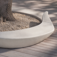 UHPC Concrete Tree Planter Bench Outdoor Terrazzo Landscape Seating