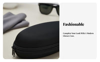 Black EVA Glasses Case Crush-Resistant EVA Travel Glasses Case Zipper Closure Portable Eyewear Protector for Outdoor, Car