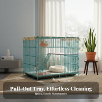 Reinforced Rods Cat Kennel with Litter Box Double Door Design 2-Story Cat Villa Sturdy and Safe Pet Enclosure Easy to Clean for Home
