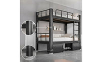 Metal Bunk Bed Space-Saving Steel Bunk Bed Heavy-Duty Furniture for Students, Employees, Dormitory, Apartment Housing