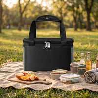 Cool Bag for Shopping Bags and Food Delivery Bag Use, Large Capacity Insulated Bag with External Pockets, Oxford Cloth Thermal Bag, Beige Style