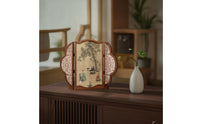 Traditional Chinese Desktop Decorative Screen Asian-Inspired Tabletop Folding Screen Oriental Panel Divider Miniature for Home Decorators, Collectors, Entryway, Bookshelf