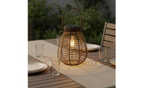 Weather Resistant Rattan Weave Solar Light Automatic On/deactivate Portable Patio Light Outdoor Lighting for Yard, Balcony