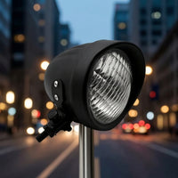 Motorcycle Headlight with Glass Lens H4 Motorcycle Headlight Front Lamp 12V Light Metal for Motorcyclists, Custom Builds