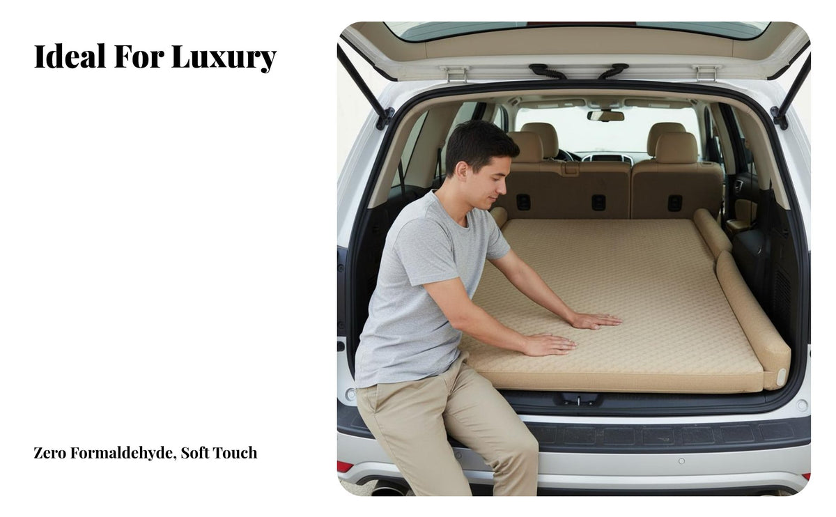 Portable SUV Trunk Mattress Easy to Inflate Inflatable Car Bed Non-Slip Bottom Car Back Seat Air Bed Comfortable for Road Trippers, Travelers, Families, Long Drives, Camping, Outdoor