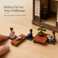 Japanese Style Dollhouse Miniature Wooden Coffee Table Model Ornament
