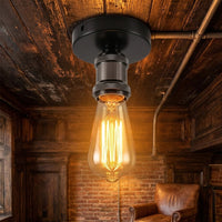 Ceiling Light Fitting for Living Room, Vintage Style Aluminum E27 Lamp Bulb Holder, Surface Mount Metal E27 Base for 220V Exposed Bulb, 1 Pack
