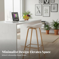 Minimalist Design Modern Bar Stool Nordic Design Bar Stool with Footrest Sturdy Construction Anti-Slip Foot Pads for Cafe Owners, Homeowners, Families, Restaurant, Dining Room