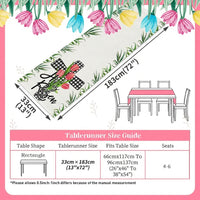 Easter Table Runner Festive Design Hare Pattern Table Runner Linen Dresser Scarf for Party Hosts, Homeowners