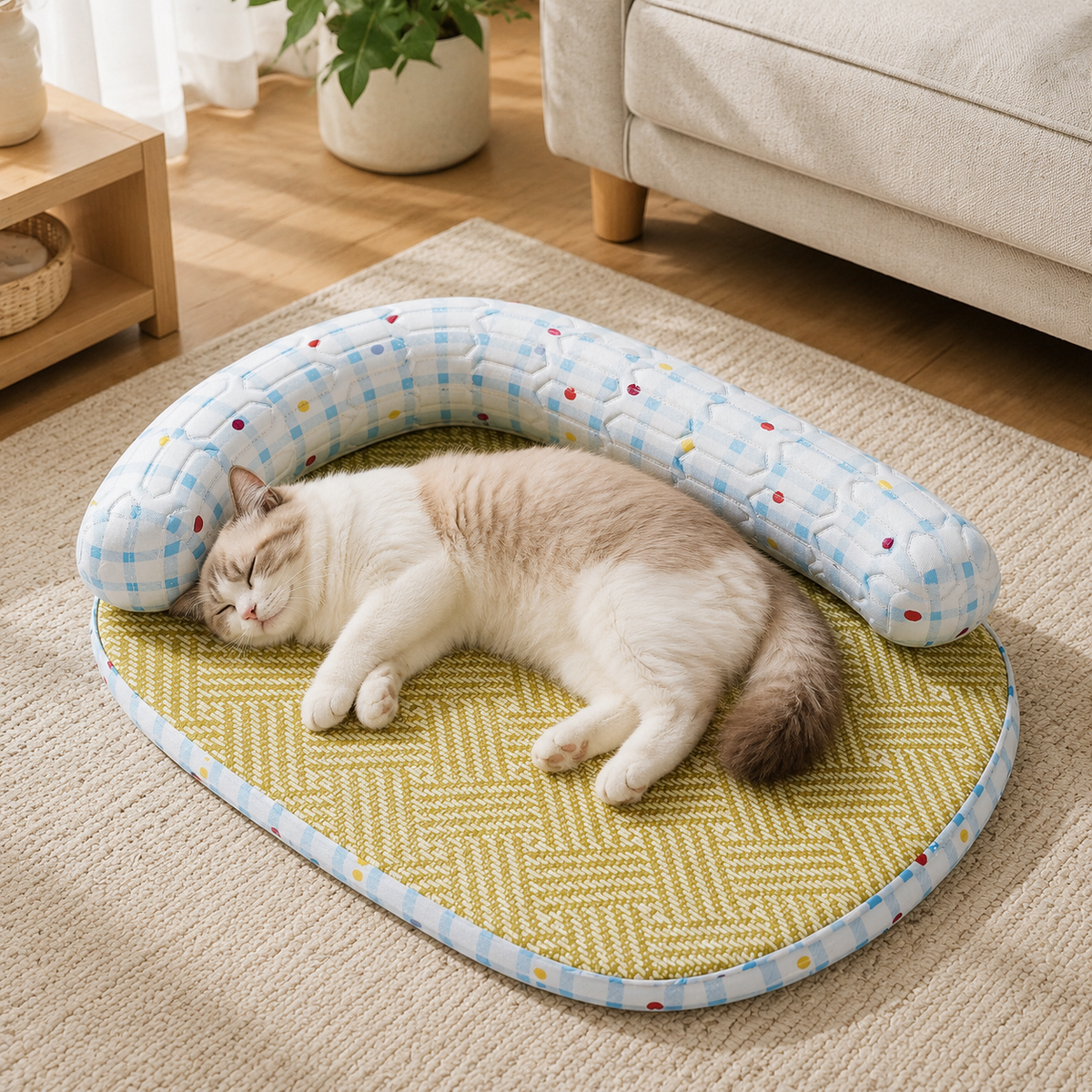 Pet Mat, For Dogs and Cats, Cooling Mat, 45x35cm, Ice Silk, J-type Latex, Washable, Summer Use, Heatstroke Prevention