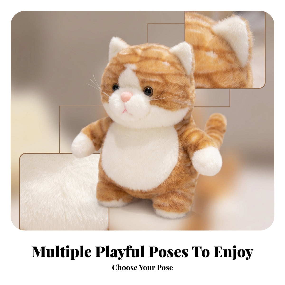 Glow in the Dark Light-up Stuffed Cat Cuddly Standing Stuffed Cat