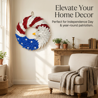 EVA Patriotic Eagle Wreath for Home Decor, Independence Day Eagle Wreath, Patriotic Wreath for Home Decorator, Lightweight Patriotic Holiday Wreath
