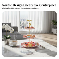 3-Tier Fruit Plate Light Luxury Design 3 Level Food Stand Nordic Design Dessert Stand Tray for Living Room, Party, Wedding