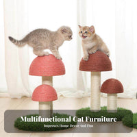 Long-Lasting Cat Scratcher with Bed Low-Shedding Sisal Cat Climbing Frame Space-Saving for Cats, Apartment, Play Area, Living Room