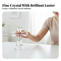 Crystal Cross Ornament Mark of Spirituality Crystal Standing Cross Presentable Religious Decoration for Christians, Home Stylists, Christmas, Easter