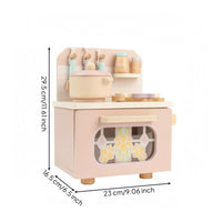 Wooden Play Kitchen with Hooks Toy Kitchen Set Interactive Knobs Children's Plaything for Playroom