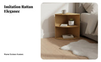 dual-layer Woven Shelf Nordic and aesthetics 2-Tier Side Stand adaptable for Homeowners